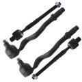 Front Suspension Set Of 4 Outer Inner Tie Rods Fit 2001-2005 320i 2000 323ci 328ci 1999-2000 323i 2001-2006 325ci 325i 328i 