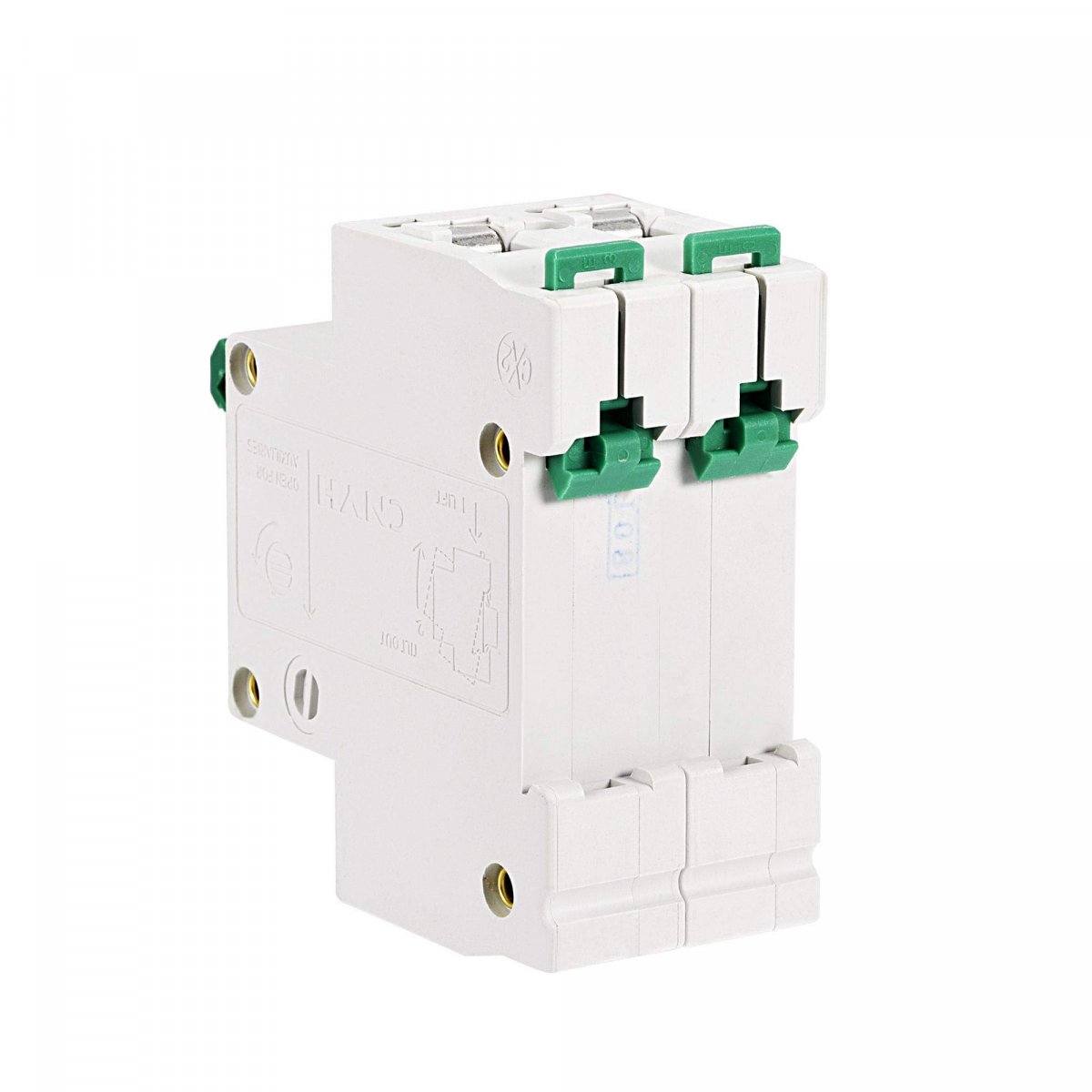 Miniature Circuit Breaker Dz47-63 2 Poles 1a 400v Din Rail Mount C1 D Curve