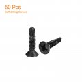 Uxcell 12 X 3 4 Sheet Metal Screws 50pcs Black Oxide 410 Stainless Steel Flat Head Phillips Drive Self Drilling