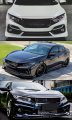 High Flow Gloss Black Mesh Performance Replacement Sport Front Grille Grill Compatible For 2016-2021 Honda Civic Si Hatchback