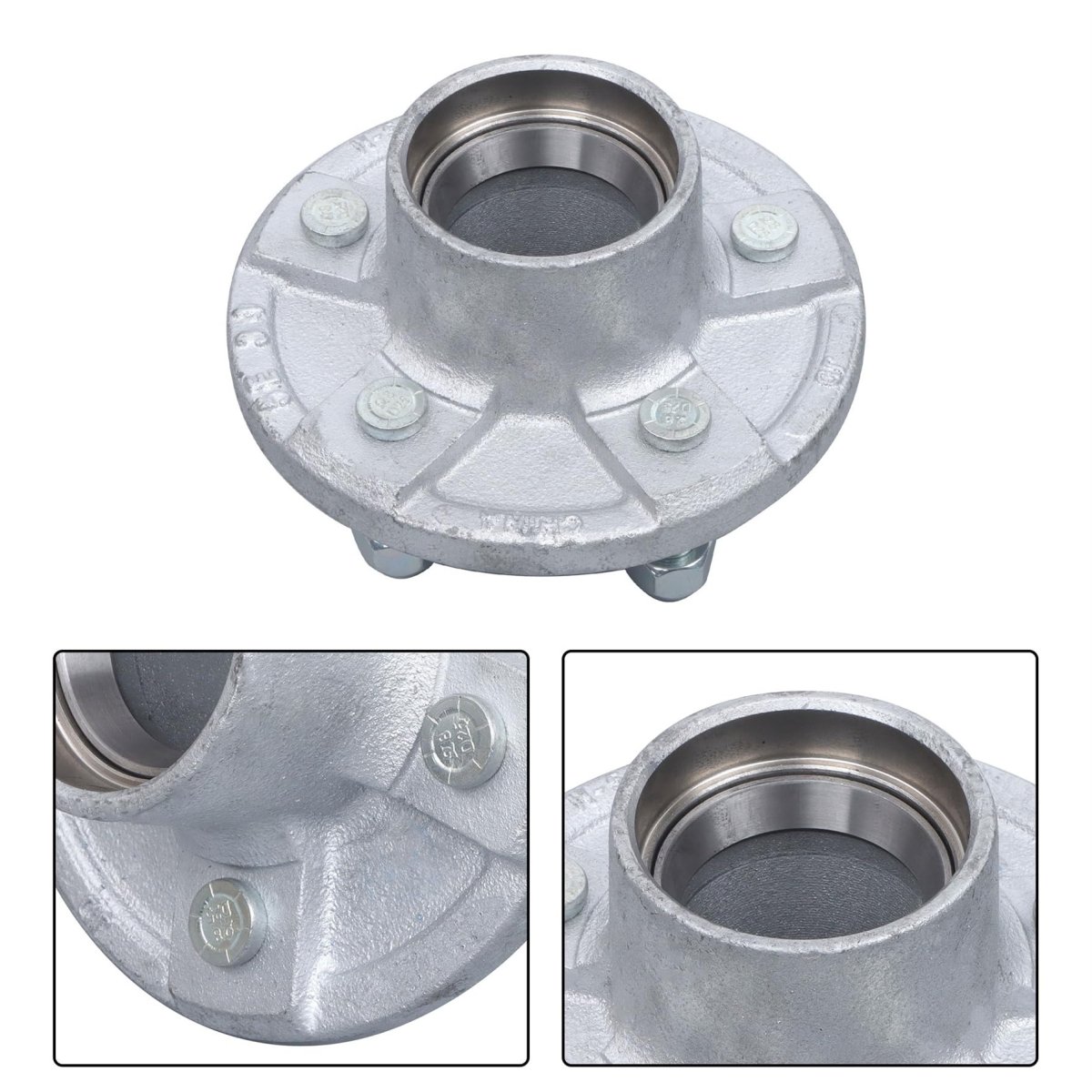 5 On 4 In Galvanized Trailer Hub Kit With Bearing For 00 Lbs 84 Spindle 5 Piece Set