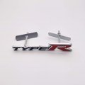 Axlezx Chrome Metal Type-r Logo Car Front Grille Emblem Premium 3d Racing Sport Turbo Power Grill Badge Black Red