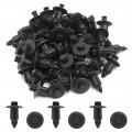 Uxcell 50 Pcs 8mm Hole Plastic Push Retaining Rivets Clip Black For Car Door Bumper