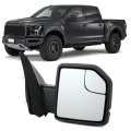 Ocpty Towing Mirror Fit For 2015-2020d For F150 Pickup With Power Adjusted Turn Signal Light Black Cap Housing Manual Folding 