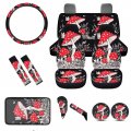 Bigcarjob Hippie Mushroom Car Accessories Set 12 Pcs Butterfly Seat Covers Full For Front Rear Women Girly Cute Armrest Seat 