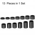 Uxcell 13pcs Axle Reducer Spacer Set 1-1 8 Wheel For 3 4 Reducing Bushing Arbor Adapters Motorcycle Grinding Wheels Black Cnc