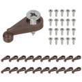 26sets Glass Retainer Clips Kit With Screw 25mm Plastic Cabinet Door Panel Mirror Holder For Fixing 4mm Thick Brown 