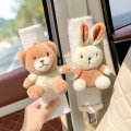 2 4 Pcs Cartoon Seat Belt Covers Cute Bear Bunny Cover Pad Seatbelt Shoulder Strap Pads For Protector Car Accessories Kids 
