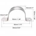 Uxcell 50mm 2 Rigid Pipe Strap Holes 304 Stainless Steel Tension Tube Clip Clamp 5pcs