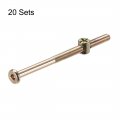 Uxcell M6 X 110mm Furniture Bolts Nut Set Hex Socket Screw With Barrel Nuts Phillips-slotted Half Thread Zinc Plated 20 Sets