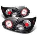 4-pieces Black Bezel Premium Led Tail Light Housing Lamp Assembly Replacement Pair For 2003-2008 Toyota Corolla Driver 