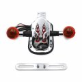 Httmt- Motorcycle Chrome Amber Metal Flame Brake Tail Light Signal Compatible With Cruiser Chopper Bike P N Xh3118b-c-01-cd