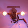 Httmt- Motorcycle Chrome Amber Metal Flame Brake Tail Light Signal Compatible With Cruiser Chopper Bike P N Xh3118b-c-01-cd
