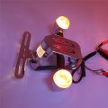 Httmt- Motorcycle Chrome Amber Metal Flame Brake Tail Light Signal Compatible With Cruiser Chopper Bike P N Xh3118b-c-01-cd