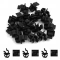 Uxcell 20pcs Black Plastic Rivets Engine Lid Prop Rod Retainer Support Clamp Clip 14mm