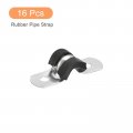 Uxcell 16pcs 6mm 1 4 Cable Clamp Rubber Pipe Strap Cushioned 304 Stainless Steel Hose U Shape Metal Tube Holder For Wire
