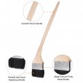 Uxcell Bent Radiator Paint Brush 17 Length 4 Width Bristle With Long Wood Handle For Wall Treatment Black