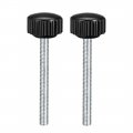 M4 X 40mm Metric Male Thread Knurled Clamping Knobs Grip Thumb Screw On Type Plastic Threaded Hand Bolt Black 2 Pcs 