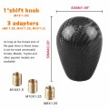 Ryanstar Carbon Fiber Shift Knob With Adapters Black Oval Ball Stick Shifter Knobs For Infiniti Lexus Mazda Mitsubishi Nissan