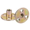 M8 Brad Hole Tee Nut 12pcs Carbon Steel Round Base Screw-in T-nuts Furniture Hardware Flange Female Thread Insert Nuts M8x36x2 