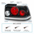 Amerilite Black Replacement Brake Taillights Set For 1993-1997 Toyota Corolla Passenger And Driver Side
