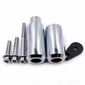 Hongk- Motorbike Aluminum No Cut Frame Slider Crash Protector Compatible With 2005 2006 Kawasaki Zx-6r Zx-6rr 636 Chromed