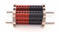 Dinkle Assembly Dk4n Red Black 10 Gang Din Rail Terminal Blocks 10-22 Awg 30 Amp 600 Volt