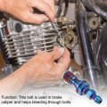 Uxcell Titanium Alloy M10x1 0 Motorcycle Brake Master Cylinder Screw M10 Thread Single Nipples Fittings Adapter Burnt Blue