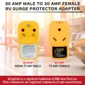 Aa Ignition 30 Amp Male To Female Rv Surge Protector Adapter Circuit Analyzer With Led Indicator Lights For Trailer Camper Van