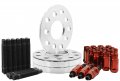 4 Pc 5x130 Mm Hub Centric Spacers 15 Thick 90 Stud Conversion M14x1 5 Open End Red Lug Nuts For Porsche 911 924 928 Boxter 