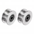 Uxcell 2pcs H Groove Track Wheel 1 89 304 Stainless Steel Sliding Gate Double Bearing Rollers For Inverted Industrial Machines