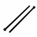 Uxcell M4x110mm Fully Thread Hex Socket Head Knurled Cap Screw Bolt Black 5pcs