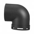 X Autohaux 75mm Car Air Diesel Heater Duct Warm Ducting Pipe Elbow Outlet Connector Black