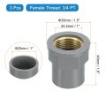 3 Pcs Pvc Pipe Fittings 25mm 4 Pt Female Brass Threaded Coupling Fitting Hose Adapter Connector For Home Sewer Plumbing