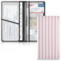 Kigai Pink Stripes Car Registration Insurance Holder Auto Glove Box Organizer Wallet Leather Manual Folder For Driver S License