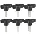 6pcs Clamping Screw Knob M8 X 25mm Metric Carbon Steel T Shaped Thumb Screws Handle For Quick Remove Hand Tightening 