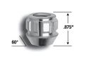 78683n Acorn Open End Wheel Locks 1 2 In Thread Size For 5 Lug Wheels Chrome Finish Alloy Steel With Key Lock 20 Piece Set