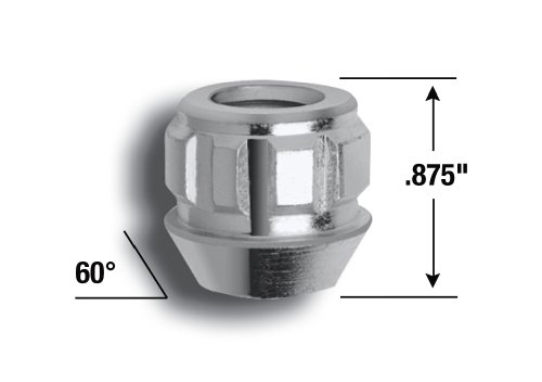 78683n Acorn Open End Wheel Locks 1 2 In Thread Size For 5 Lug Wheels Chrome Finish Alloy Steel With Key Lock 20 Piece Set