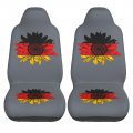 Vintage Sunflower Germany German Flag Car Front Seat Covers Set Of 2 Washable Breathable Vehicle Cushion Protector For Sedan