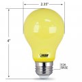 Feit Electric A19 Bug Led Outdoor Bug Light 60-watts Equivalent Non-dimmable Led Bulb E26 Medium Base Yellow Pack Of 1