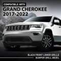 Front Lower Grille And Bumper Grill Bezel For Jeep Grand Cherokee 2017 2022 Black 5zm53sz0aa