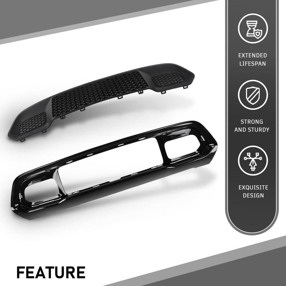 Front Lower Grille And Bumper Grill Bezel For Jeep Grand Cherokee 2017 2022 Black 5zm53sz0aa