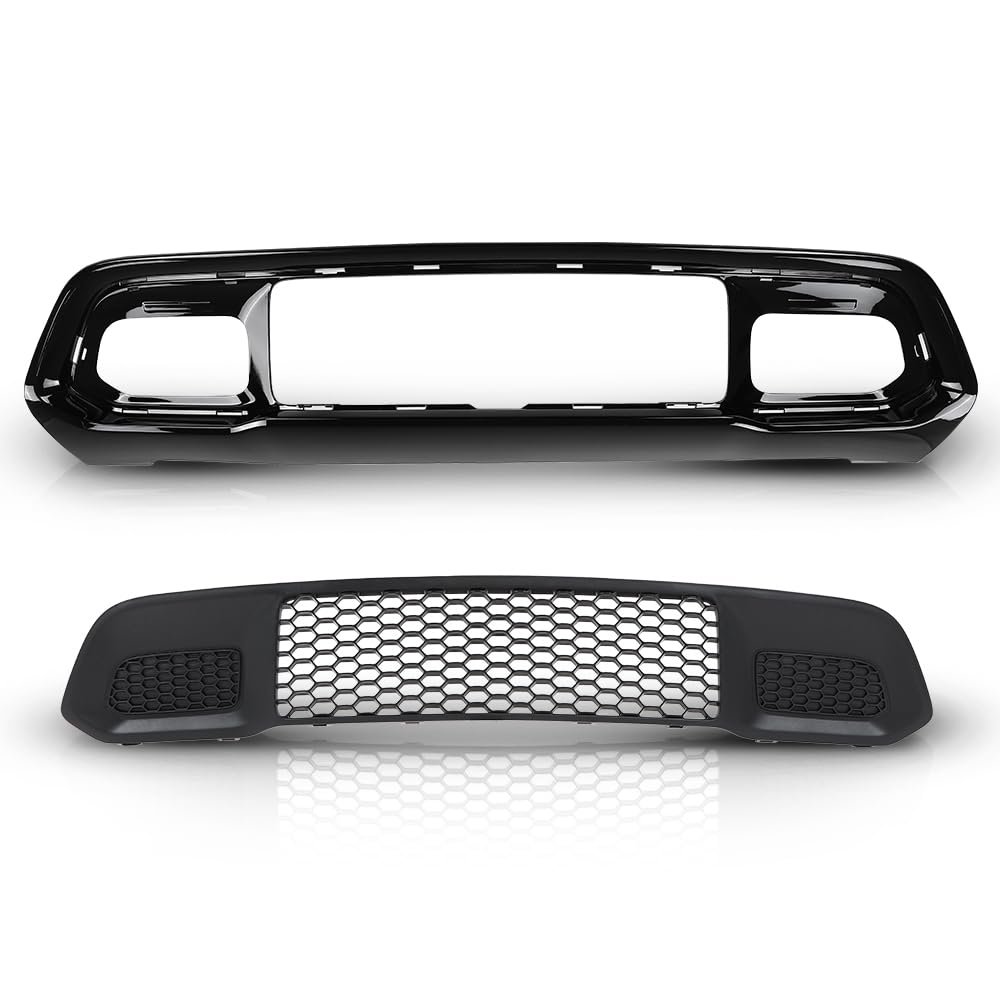 Front Lower Grille And Bumper Grill Bezel For Jeep Grand Cherokee 2017 2022 Black 5zm53sz0aa