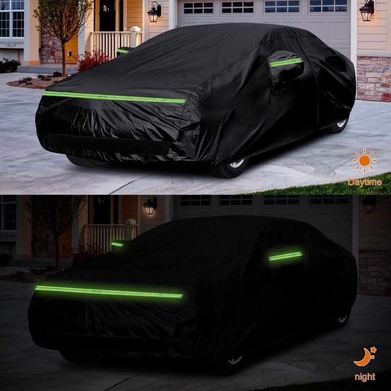 Waterproof Car Cover Replace For 2012-2024 Tesla Model S 300d Oxford Cloth All Weather Covers With Zipper Door Ventilated Mesh
