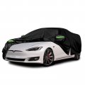 Waterproof Car Cover Replace For 2012-2024 Tesla Model S 300d Oxford Cloth All Weather Covers With Zipper Door Ventilated Mesh 