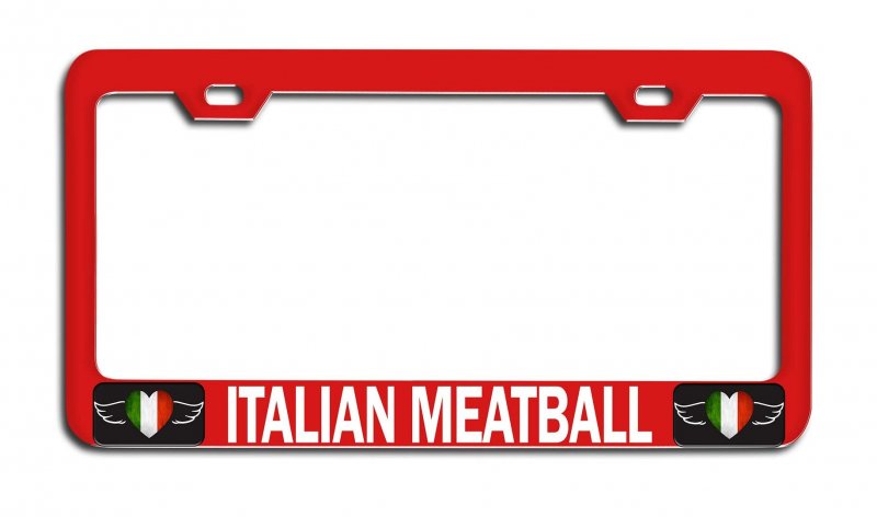 Italian Meatball Italy Rd Auto Metal License Plate Frame Tag Holder B23