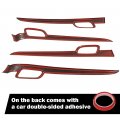 G-plus 4pcs Inner Door Handle Trim Cover Strip Gloss Red Carbon Fiber Compatible With Jeep Grand Cherokee 2011-2021