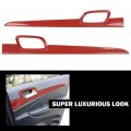 G-plus 4pcs Inner Door Handle Trim Cover Strip Gloss Red Carbon Fiber Compatible With Jeep Grand Cherokee 2011-2021