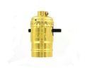 Leviton 6098-pg Medium Base Complete Aluminum Shell Incandescent Lampholder Push-through Single Circuit 1 8ips Tapped Bushing 