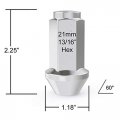 Stancemagic 24pcs Chrome 14x1 5 Lug Nuts 13 16 Hex Oe Style Large Acorn Seat 2 25 Length 1 Width Cone For Chevy Gmc Buick